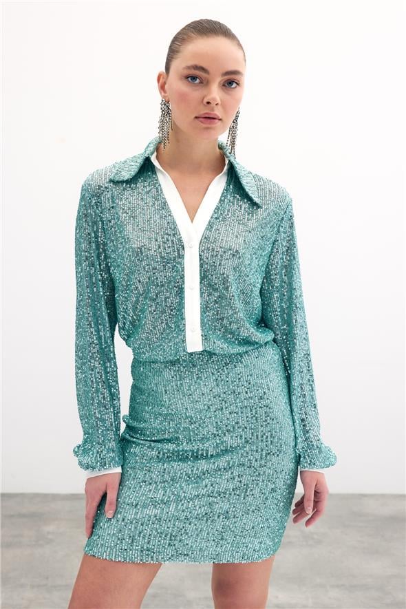 Salaş Payet Gömlek - Mint