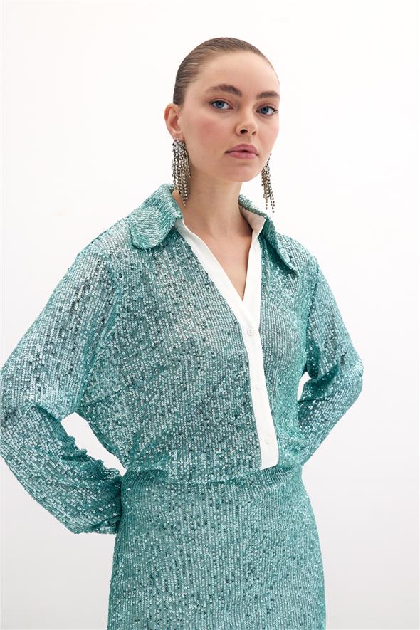 Salaş Payet Gömlek - Mint