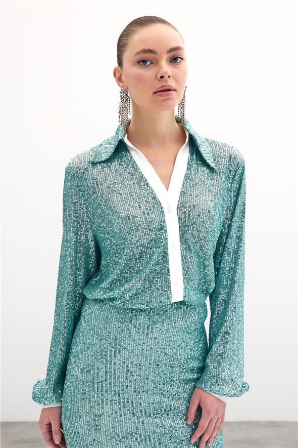 Salaş Payet Gömlek - Mint