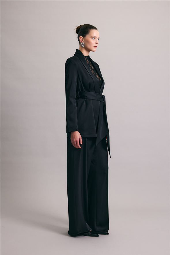 Saten Pantolon - Siyah