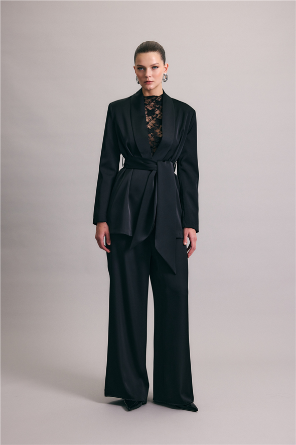 Saten Pantolon - Siyah