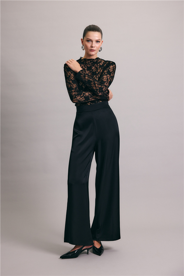 Saten Pantolon - Siyah