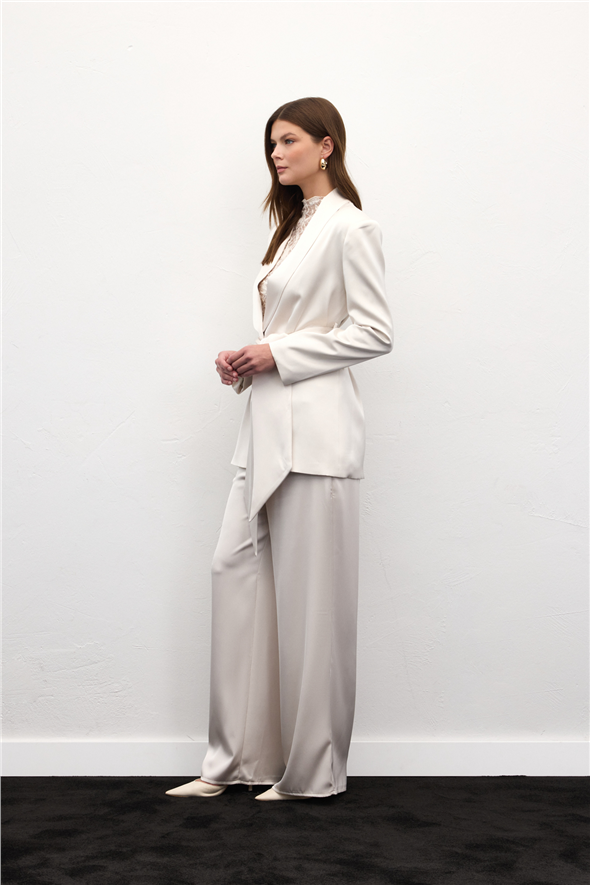 Saten Pantolon - Taş