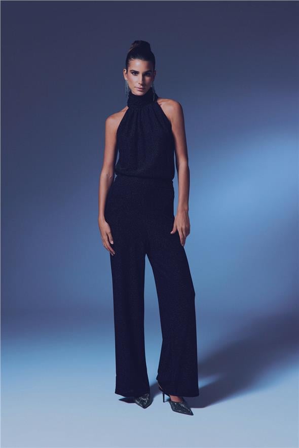 Simli Salaş Pantolon - Siyah