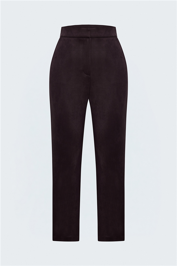 Süet Pantolon - Bordo