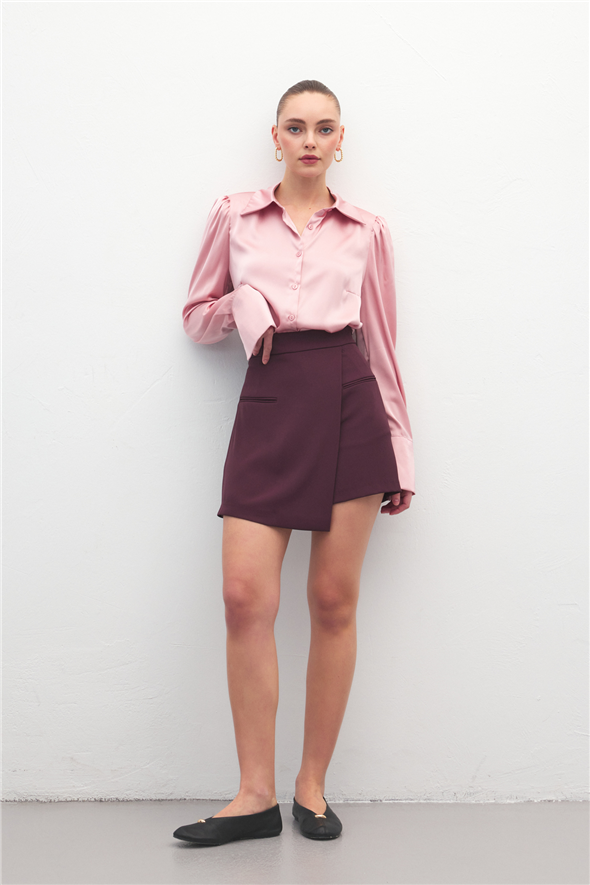Talia Şort Etek - Mürdüm