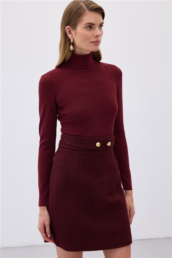 Tam Balıkçı Triko - Bordo