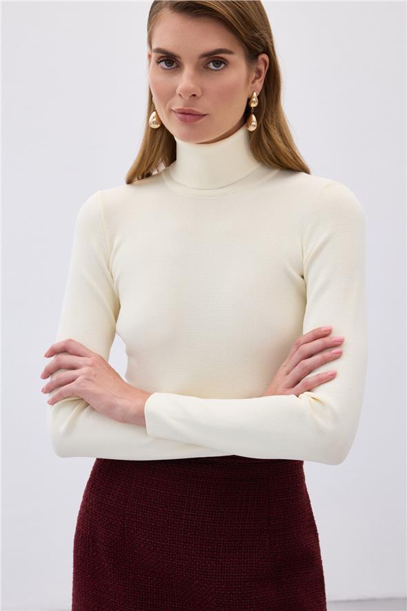 Tam Balıkçı Triko - Ekru