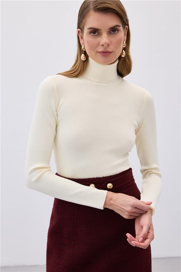 Tam Balıkçı Triko - Ekru