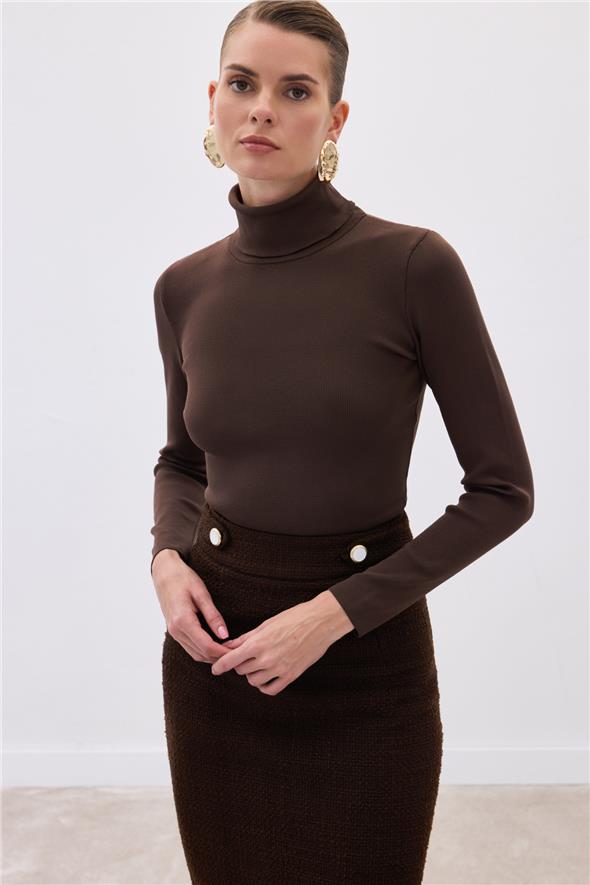 Tam Balıkçı Triko - Kahve