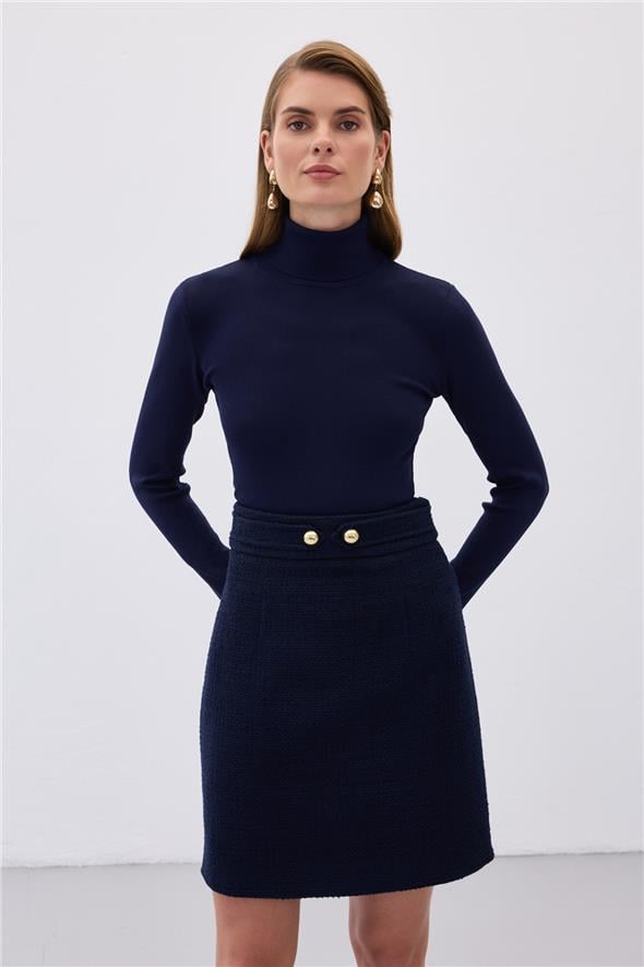 Tam Balıkçı Triko - Lacivert