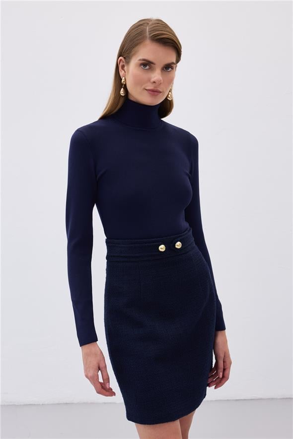 Tam Balıkçı Triko - Lacivert