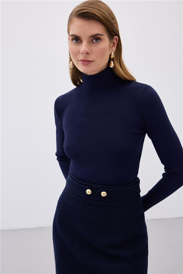 Tam Balıkçı Triko - Lacivert