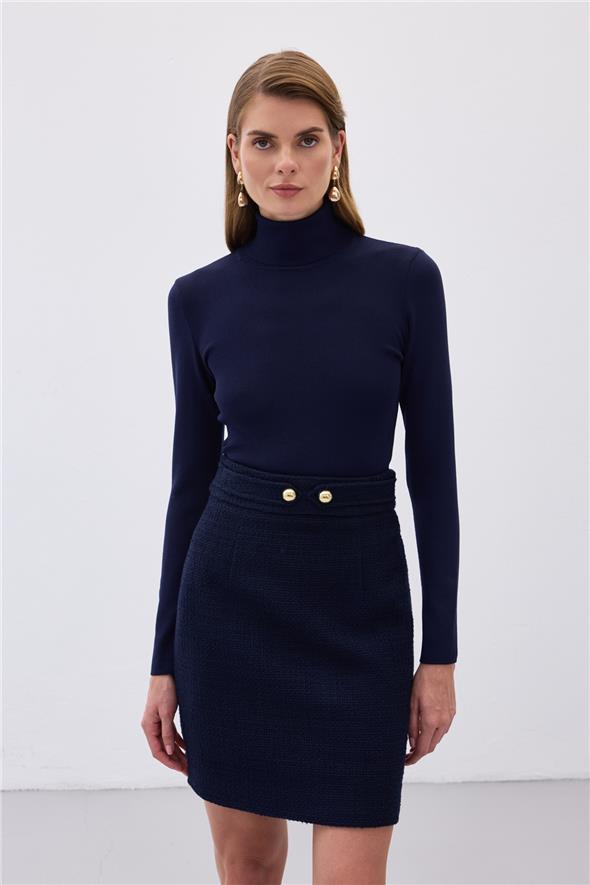 Tam Balıkçı Triko - Lacivert