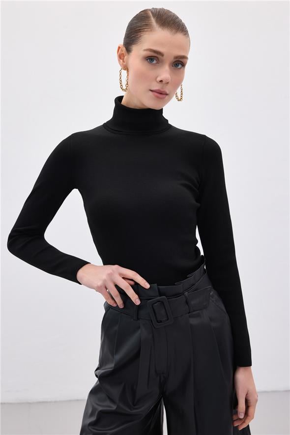 Tam Balıkçı Triko - Siyah