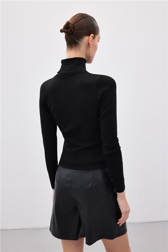 Tam Balıkçı Triko - Siyah