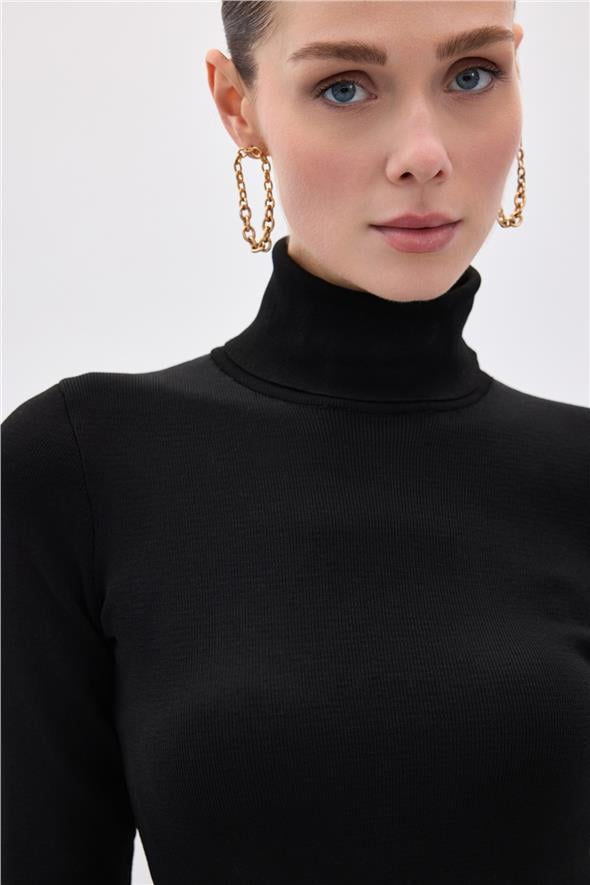 Tam Balıkçı Triko - Siyah