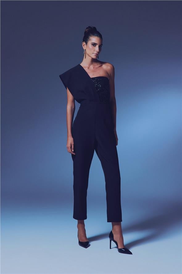 Tasarım Payetli Tulum - SİYAH