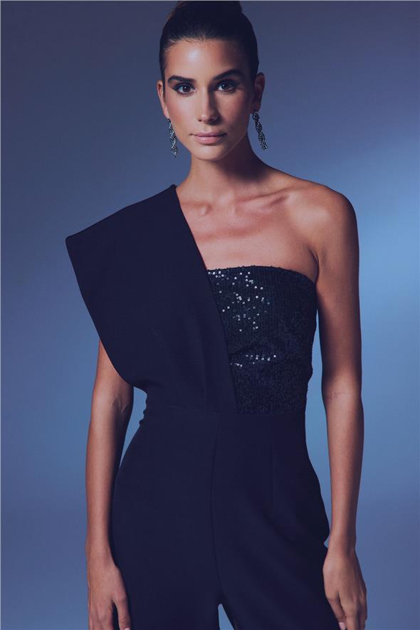 Tasarım Payetli Tulum - SİYAH