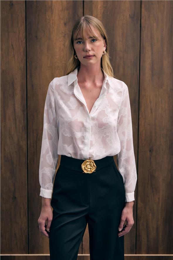 Transparan Gömlek - Ekru