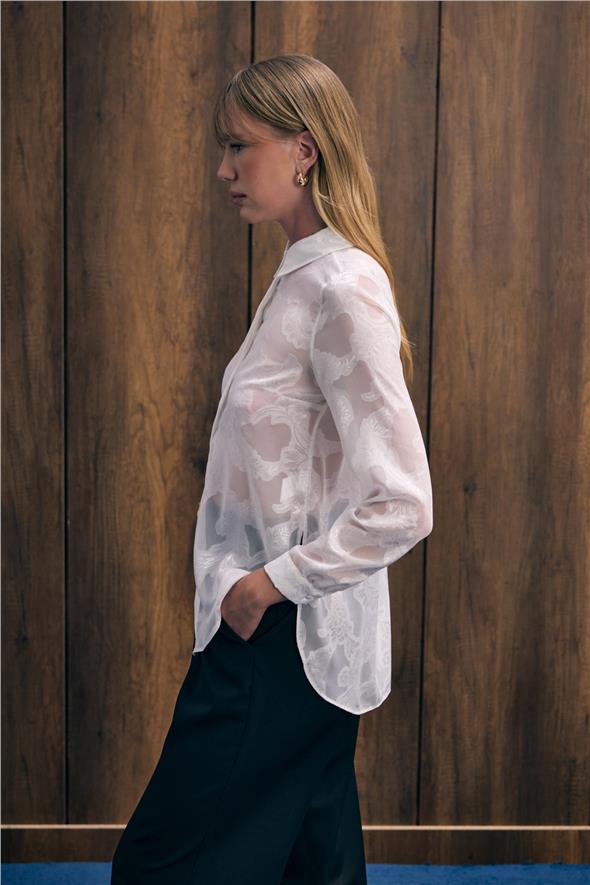 Transparan Gömlek - Ekru