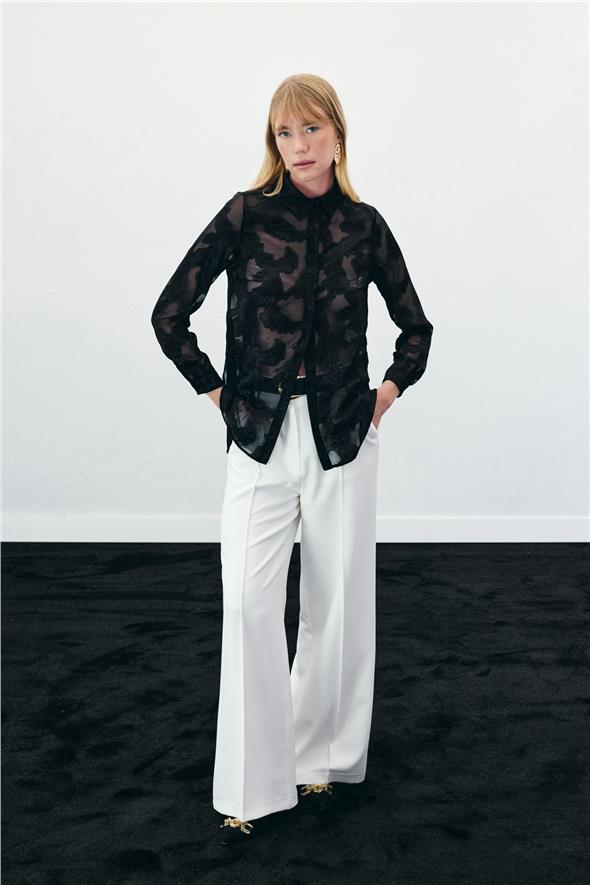 Transparan Gömlek - Siyah