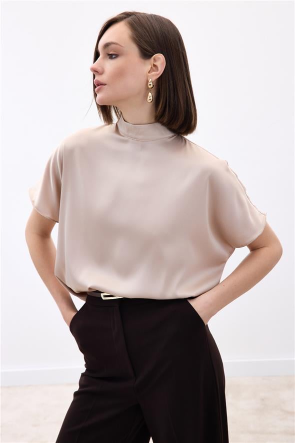 Yarasa Kol  Salaş Bluz - Bej