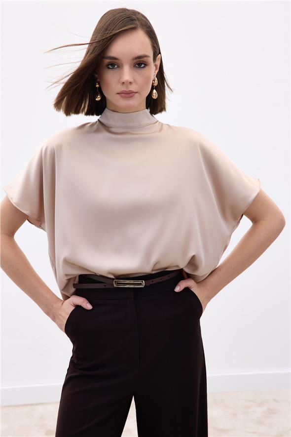 Yarasa Kol  Salaş Bluz - Bej