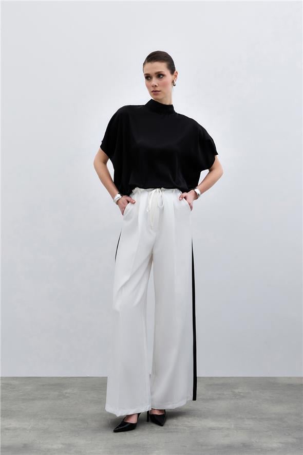 Yarasa Kol  Salaş Bluz - Düz Siyah