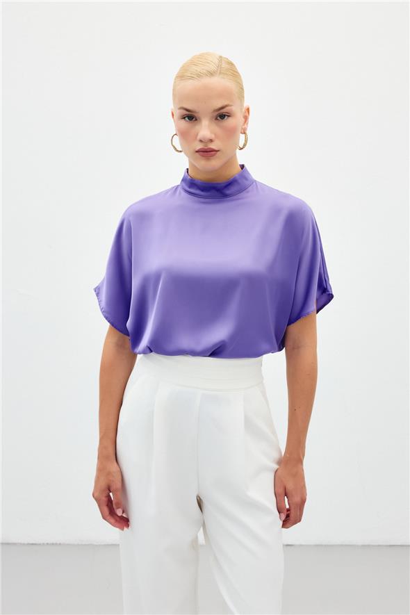 Yarasa Kol  Salaş Bluz - Lila