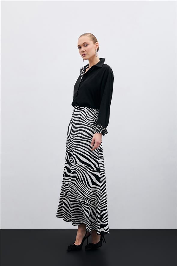 Zebra Desen Etek - Siyah