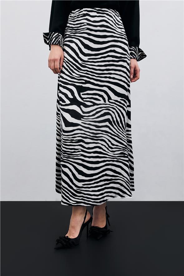 Zebra Desen Etek - Siyah