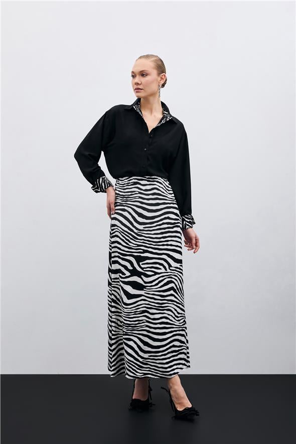 Zebra Desen Etek - Siyah