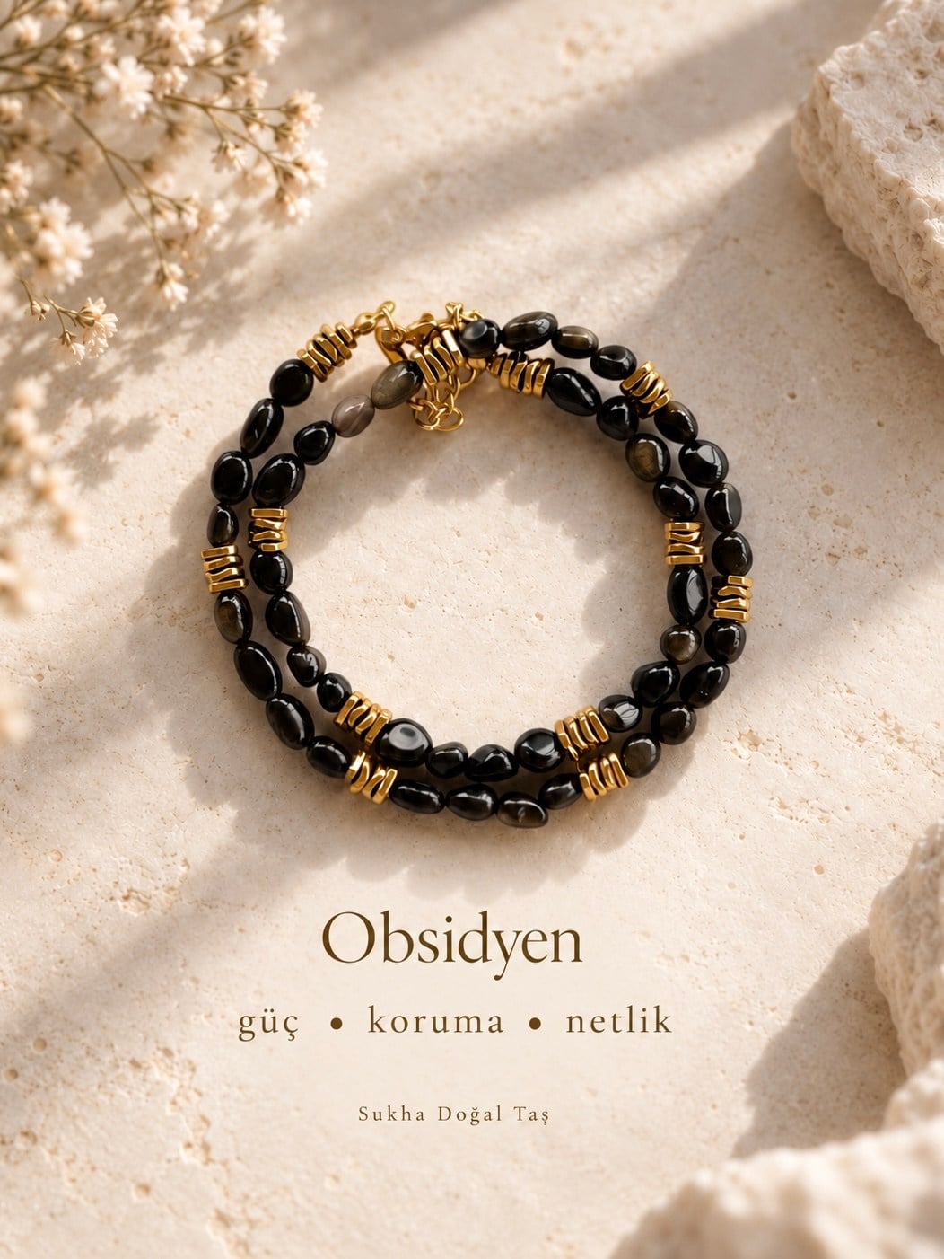 Obsidyen Amorf Kolye