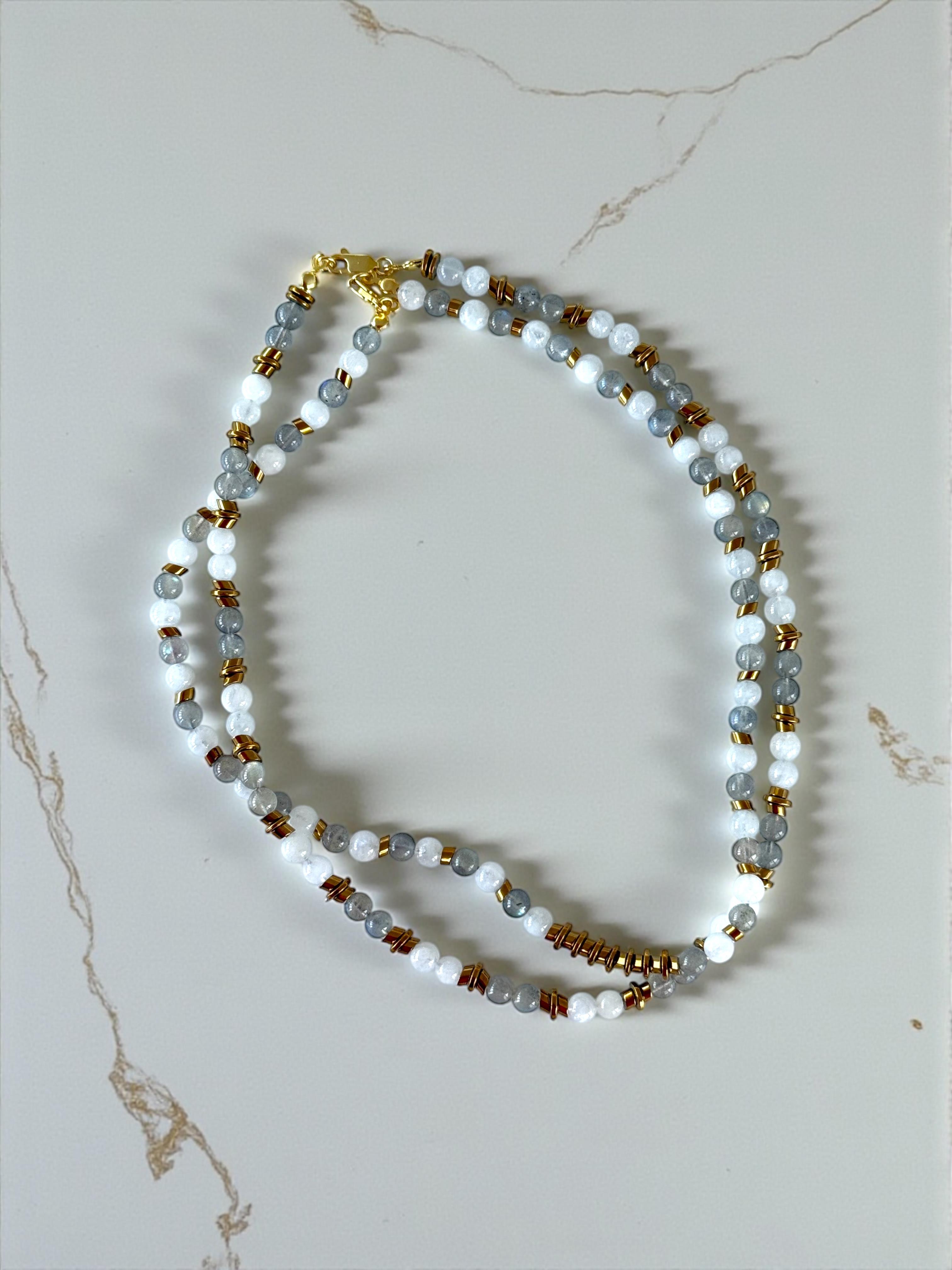 Labradorit & Ay Taşı Kolye