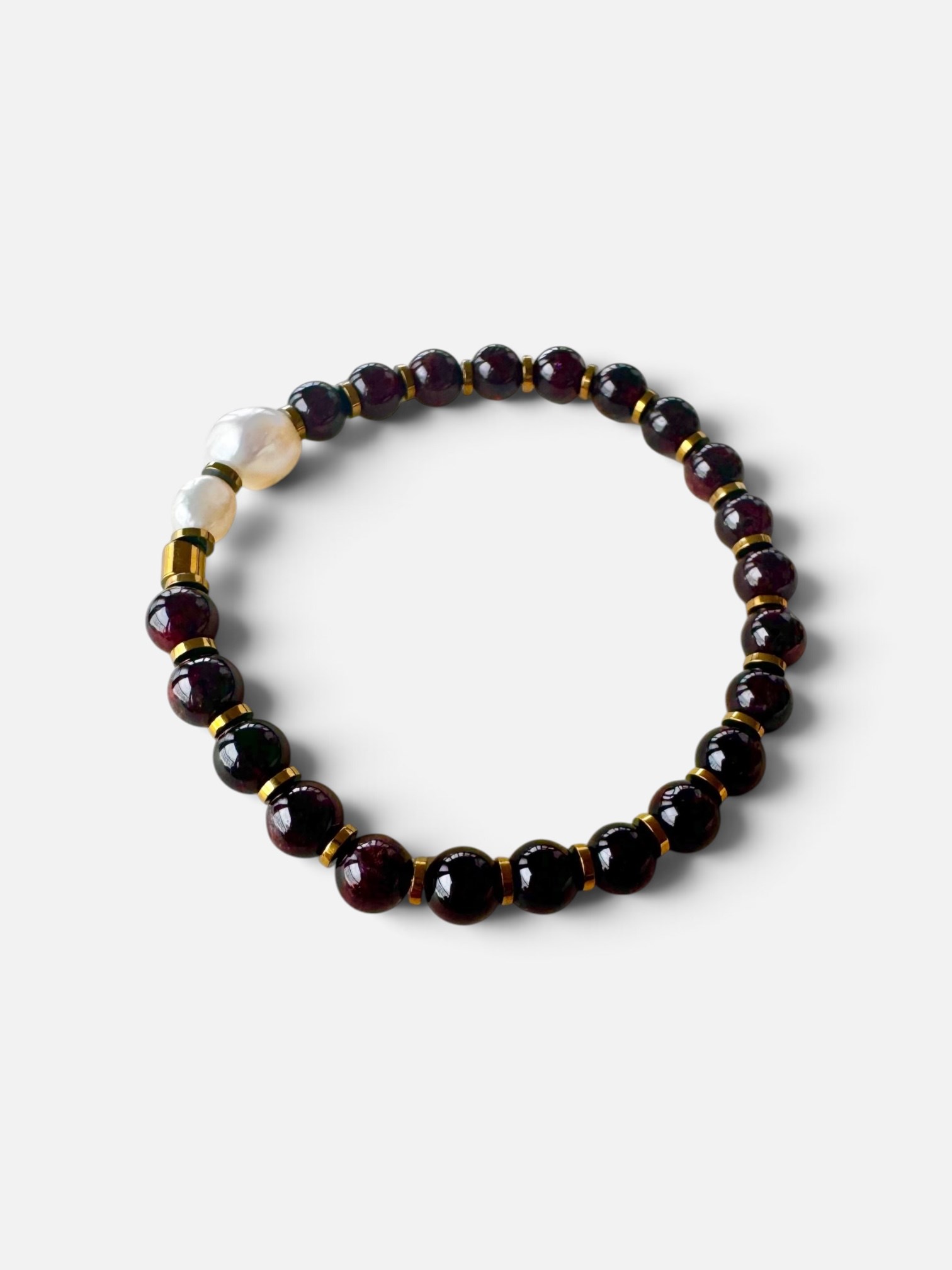 Garnet Lal | İnci Bileklik