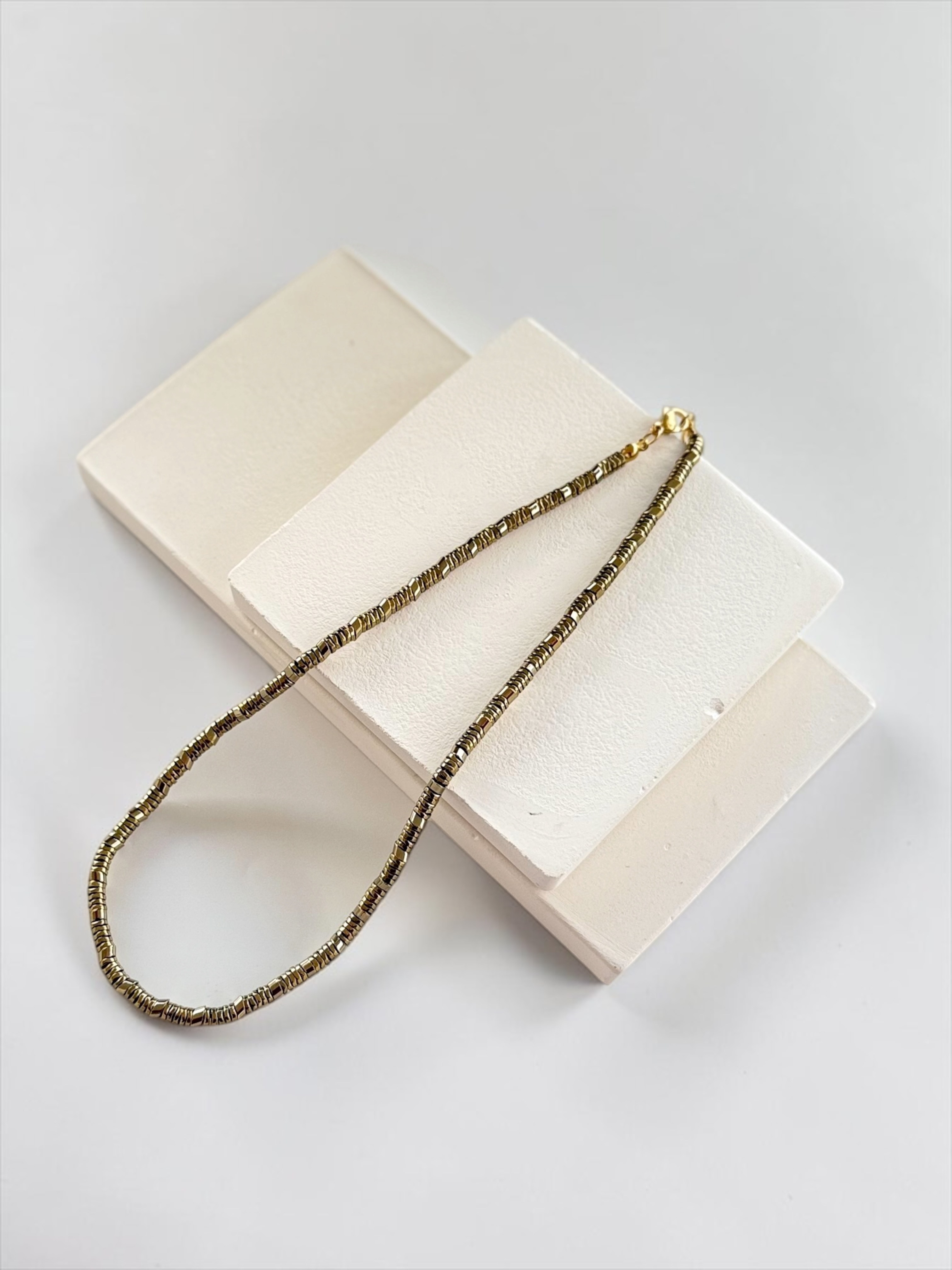 Hematit Kolye | Soft Gold No 2