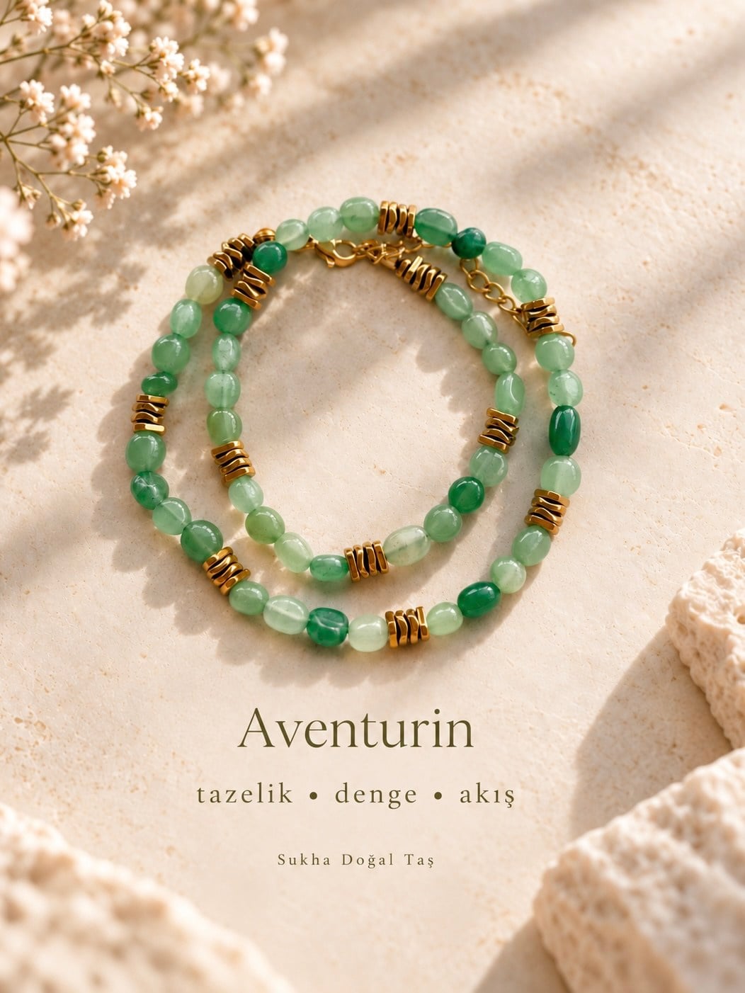 Aventurin Amorf Kolye