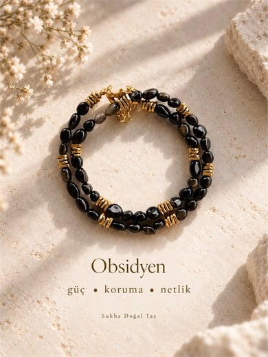 Obsidyen Amorf Kolye