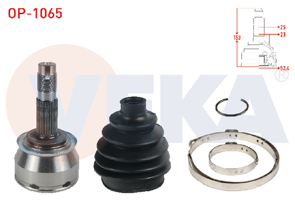 AKS KAFASI SOL-SAG ON DIS 25X23X52,4 UZUNLUK 153mm OPEL MOKKA 1.4 - 1.6 CDTI 2012- / CHEVROLET TRAX 1.4 2012-2014