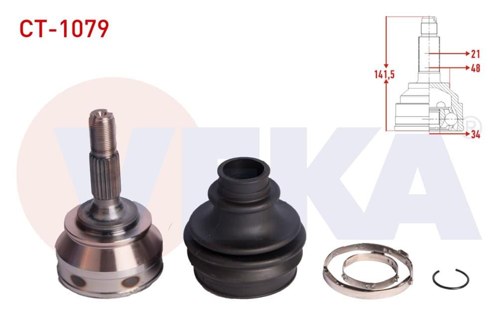 AKS KAFASI SOL-SAG ON DIS 34X21X48,20 UZUNLUK 141,5mm CITROEN C-ELYSEE 1.6 HDI 2012-	