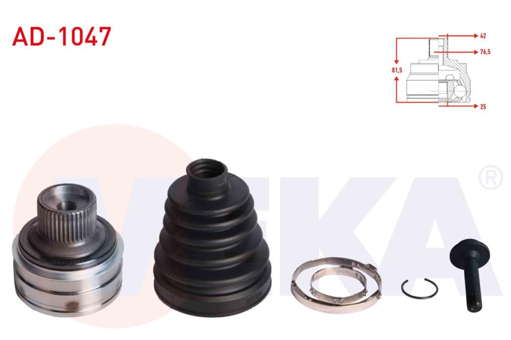 AKS KAFASI SOL-SAG ON DIS AUDI A4 (8K2,B8) 2.0 TDI 42X25X76,5 UZUNLUK 81,5 mm 2007-2015