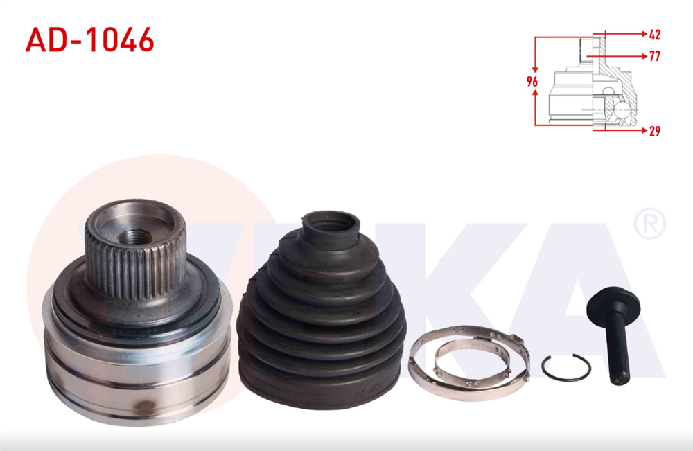 AKS KAFASI SOL-SAG ON DIS AUDI A6 (4G2,C7) 2.0 TDI 42X29X77 UZUNLUK 96 mm 2010- 