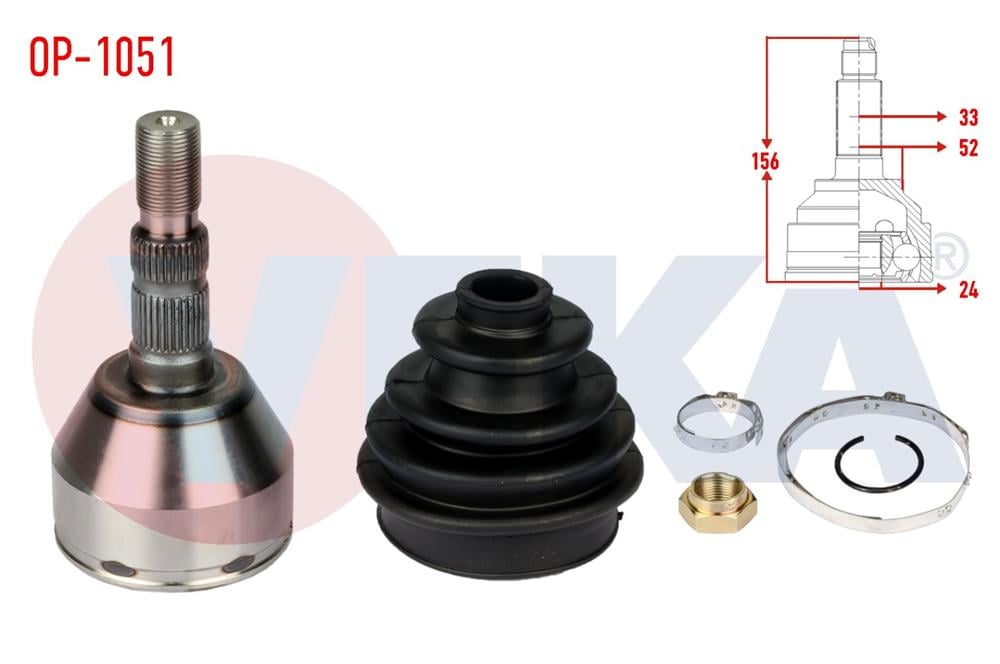 AKS KAFASI SOL-SAG ON DIS OPEL ASTRA H 1.3 CDTI 33X24X53 UZUNLUK 157mm 2004-2010	