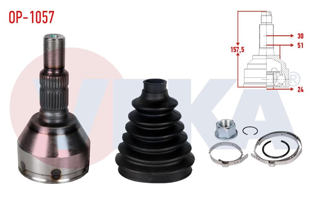 AKS KAFASI SOL-SAG ON DIS OPEL INSIGNIA 1.6 (A16XER) 30X24X52 UZUNLUK 158mm 2008-	