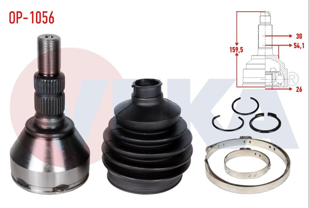 AKS KAFASI SOL-SAG ON DIS OPEL INSIGNIA 1.6 T 30X26X53.8 UZUNLUK 160mm 2008-	