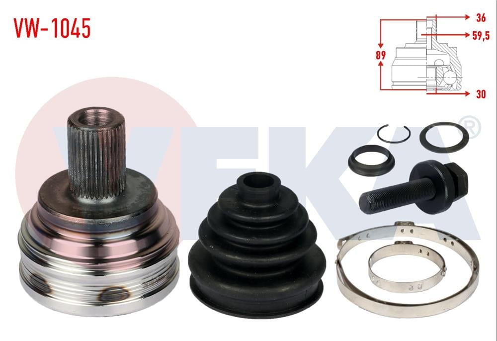 AKS KAFASI SOL-SAG ON DIS VOLKSWAGEN GOLF V (1K1) 1.4i 36X30X59.5 UZUNLUK 89 mm 2003-2009	