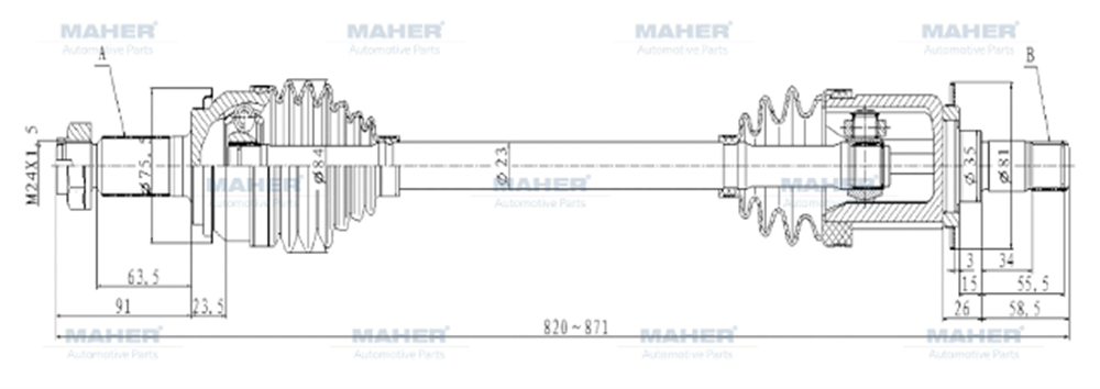 AKS KOMPLE ARKA CRV 07-11 / SAĞ A-T 2.0 820mm