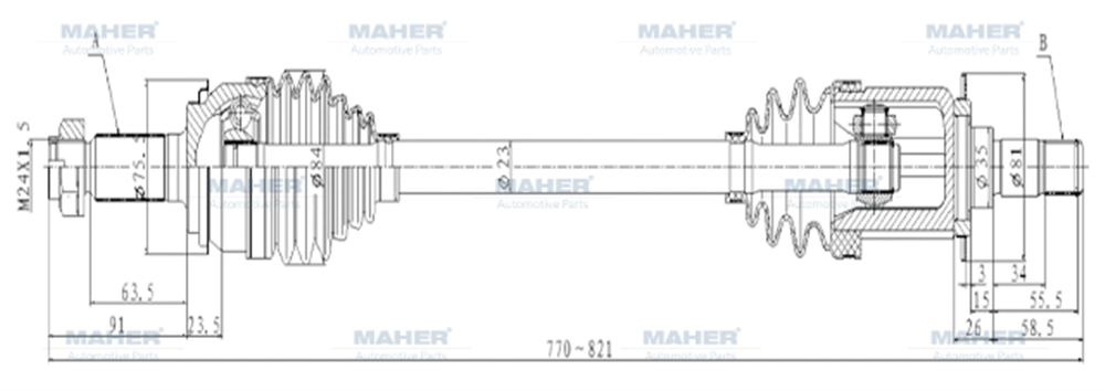 AKS KOMPLE ARKA CRV 07-11 / SOL A-T 2.0 770mm