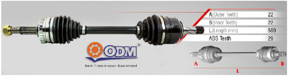 AKS KOMPLE ÖN CORSA C 00-06 / COMBO C 01-06 / SOL 1.3CDTI ABSLİ 29 DİŞ 580mm